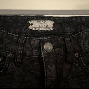 Free People Charcoal Textured Jeans